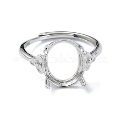 Adjustable 925 Sterling Silver Ring Components&nbsp;STER-K179-40P
