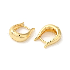 ラックメッキブラスフープピアス  長持ちメッキ  鉛フリー＆カドミウムフリー  U字型  ゴールドカラー  13x5.5mm&nbsp;EJEW-U012-06G