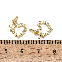 Brass Micro Pave Cubic Zirconia Pendants&nbsp;ZIRC-I367-02G-01