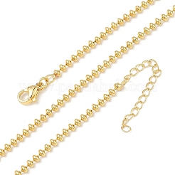 2.5mm真鍮ボールチェーンネックレス  ラックメッキ長持ちメッキ  鉛フリー＆カドミウムフリー  18KGP本金メッキ  17.72インチ（45cm）&nbsp;NJEW-K312-01G