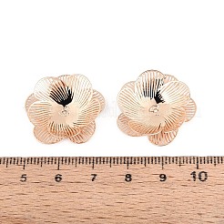 真鍮製ビーズキャップ  花  ライトゴールド  23~24x24x5mm  穴：0.9~1mm&nbsp;KK-N278-03KCG