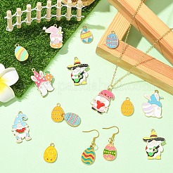 28Pcs 14 Styles Alloy Enamel Pendants&nbsp;ENAM-YW0008-65