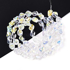 Electroplate Transparent Glass Beads Strands&nbsp;EGLA-N017-01A