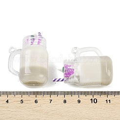 透明樹脂ペンダント  模造ドリンク  ミルクティーチャーム  小麦  41~42.5x28x20mm  穴：1.6mm&nbsp;RESI-XCP0002-39B