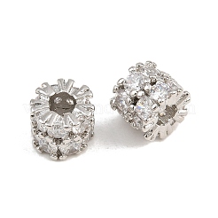 Brass Micro Pave Clear Cubic Zirconia Beads&nbsp;KK-CBA78C7-12P