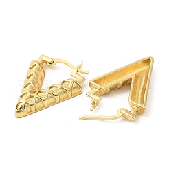 女性用ラックメッキ真鍮フープピアス  鉛フリー＆カドミウムフリー  長持ちメッキ  V字  18KGP本金メッキ  27x20x4mm&nbsp;EJEW-Q770-18G