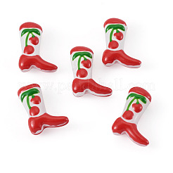 5Pcs Boot Baking Paint Glass Enamel  Beads&nbsp;LAMP-TADJ0001-08H