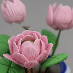 Polymer Clay Lily with Resin Basket Miniature Ornaments&nbsp;PW-WGD70FB-01