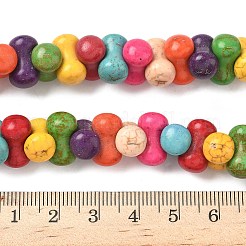 染色された合成ターコイズビーズ  長いドラム型  ミックスカラー  13.5x8mm  穴：0.8mm  約847個/1000g&nbsp;G-B147-02