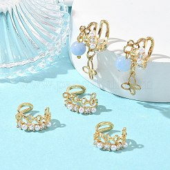 シェグレース 真鍮製カフピアス金具  abs樹脂  ニッケルフリー  18KGP本金メッキ  13.5x15x8.5mm  穴：1.4mm&nbsp;XGRQ3P031-652G