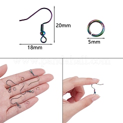 100Pcs 2 Style Earring Hooks and Open Jump Rings&nbsp;STAS-SZ0001-73