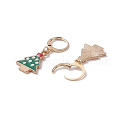 12ペア12スタイル304ステンレススチールクリスマスダングルフレンチフックピアス  クリスマス ブーツ & ハート & サンタ クロース & スノーフレーク ドロップ イヤリング レディース  カラフル  29.5~40.5mm  ピン：0.5mm  1ペア/スタイル&nbsp;EJEW-JE04900