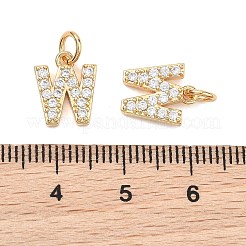 シェグレース 真鍮 マイクロパヴェ クリアキュービックジルコニア ペンダント  ニッケルフリー  18KGP本金メッキ  文字Wのチャーム  12x10x2.5mm  丸カン：5x1ミリ  内径：3mm&nbsp;XGRQ29692-394G-W
