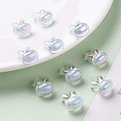 透明なアクリルビーズ  二層ビーズ  ABカラー  兎  コーンフラワーブルー  15.5x12x9.5mm  穴：2mm  約480個/500g&nbsp;TACR-S152-05B-SS2113