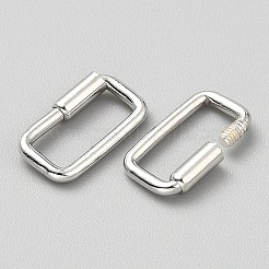 925 Sterling Silver Screw Carabiner Lock Charms&nbsp;STER-WH0002-11P
