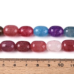 焼き絵の具、ひび割れガラスビーズ、糸  バレル  ミックスカラー  13~14x10~10.5mm  穴：1.2~1.5mm  約54~60個/連  29.53~32.28インチ（75~82cm）&nbsp;DGLA-N019-01A-01