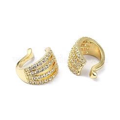 Rack Plating Brass Micro Pave Cubic Zirconia Cuff Earring&nbsp;EJEW-C086-06G
