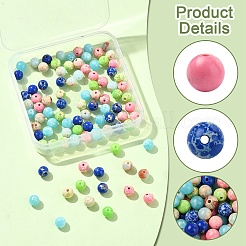 100Pcs 5 Colors Synthetic Imperial Jasper Dyed Beads Strands&nbsp;G-YW0001-96