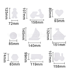 DIYのアイロンビーズのために使用されるABCプラスチックpegboards  混合図形  透明  80x93x5mm&nbsp;PH-DIY-P001-04