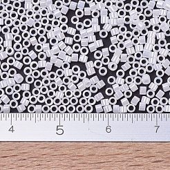 MIYUKIデリカビーズ小  シリンダー  日本製シードビーズ  15/0  （dbs0201)ホワイトパールセイロン  1.1x1.3mm  穴：0.7mm  約175000個/袋  50 G /袋&nbsp;SEED-X0054-DBS0201
