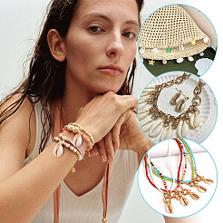24Pcs 3 Styles Electroplate Natural Cowrie Shell/Freshwater Shell Pendants&nbsp;BSHE-PH0001-63