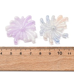 ルミナスオペーク樹脂カボション  花火  グリッターパウダー付き  暗闇で光る  ミックスカラー  34x35x7mm&nbsp;CRES-L045-13