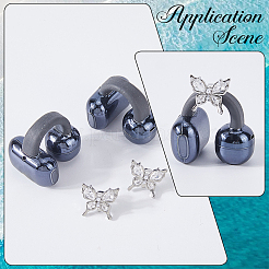 2Pcs Alloy Rhinestone Clip for Earphone Decorative Accessories&nbsp;FIND-CP0003-61B