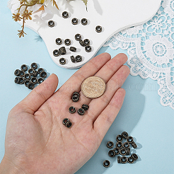 チベットスタイルの合金スペーサービーズ300個  カドミウムフリー＆ニッケルフリー＆鉛フリー  フラットラウンド  アンティークブロンズ  7.5x3mm  穴：2.5~3mm&nbsp;FIND-ME0002-29AB