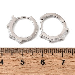 Brass Pave Cubic Zirconia Hoop Earrings&nbsp;EJEW-G471-09P-01