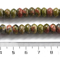 天然石ユナカイトビーズ連売り  ソーサービーズ  8x5mm  穴：0.6mm  約40個/連  7.76''（19.7センチメートル）&nbsp;G-P559-A06-01