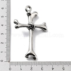 チベット風合金ビッグサイズペンダントトップ  クロスチャーム  アンティークシルバー  58.5x34x10mm  穴：3mm&nbsp;TIBE-L012-042AS-02