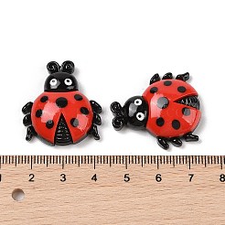 昆虫テーマの不透明樹脂デコデンカボション  てんとう虫  28x25.5x8.5mm&nbsp;RESI-M044-03D