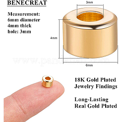 真鍮ビーズ  長持ちメッキ  コラム  18KGP本金メッキ  6x4mm  穴：2.5mm  30個/セット&nbsp;KK-BC0004-19G