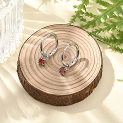 304 Stainless Steel Micro Pave Cubic Zirconia Hoop Earrings&nbsp;STAS-R004-02P-01