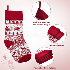 3Pcs 3 Styles Wool Yarn Knitted Hanging Christmas Stockings&nbsp;FEPA-SP0001-04A