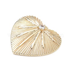 Brass Micro Pave Clear Cubic Zirconia Pendants&nbsp;KK-CBA3EDE-01G