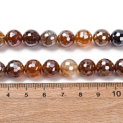 Electroplated Natural Agate Beads Strands&nbsp;G-B191-A07-10mm-13