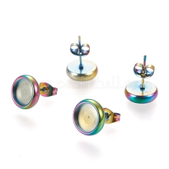 Ion Plating(IP) 304 Stainless Steel Stud Earring Settings&nbsp;STAS-K202-05C-M