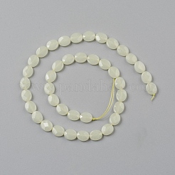 合成蓄光ストーンビーズ連売り  多面カット  オーバル  9.8~10.3x8~8.3x3.7~4.1mm  穴：0.8mm  約40個/連  15.55インチ（39.5cm）&nbsp;G-I271-B12-8x10mm