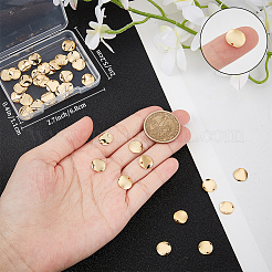 304ステンレススチールチャーム50個  フラットラウンド  24KGP本金メッキ  10x0.3mm  穴：1mm&nbsp;STAS-BBC0003-47