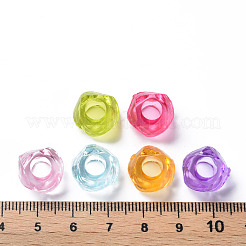クリアアクリルヨーロピアンビーズ  大穴ビーズ  多面カット  ミックスカラー  13x8mm  穴：6mm  約740個/500g&nbsp;MACR-S373-56B