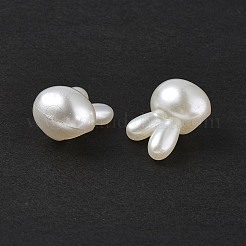 ABSプラスチックパール調ビーズ  兎  ホワイト  23.5x16.5x14mm  穴：4mm  約255個/500g&nbsp;OACR-P007-65