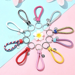 10Pcs 10 Colors PU Leather Knitting Keychains&nbsp;KEYC-YW0001-21