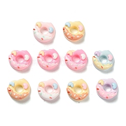 オペーク樹脂カボション  ハートとドーナツ  ミックスカラー  12x13x5.5mm&nbsp;RESI-I068-01A-04