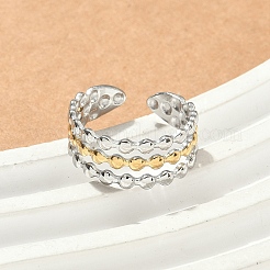 304 Stainless Steel Double Color Cuff Rings&nbsp;RJEW-S635-01GP-F