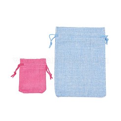 ポリエステル模造黄麻布包装袋巾着袋  クリスマスのために  結婚式のパーティーとdiyクラフトパッキング  ミックスカラー  9~23x7~17cm&nbsp;ABAG-MSMC011-02