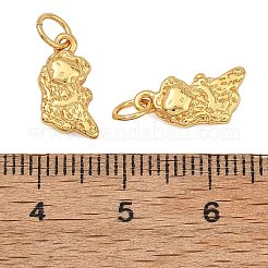 真鍮製チャーム  質感のあるナゲットチャーム  ラックめっき  長持ちメッキ  鉛フリー＆カドミウムフリー  24KGP本金メッキ  13x8x3mm  穴：3mm&nbsp;KK-F941-11G