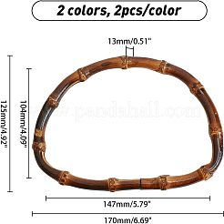 4Pcs 2 Colors Bamboo Bag Handle&nbsp;FIND-CA0002-52B