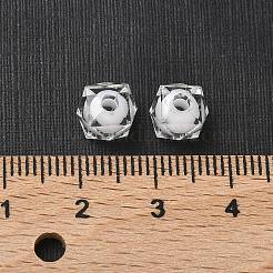 透明なアクリルビーズ  二層ビーズ  多面カットキューブ  透明  8x7x7mm  穴：2mm  約2000個/500g&nbsp;TACR-S112-8mm-01