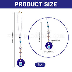 Glass Evil Eye & Alloy Rhinestone Car Pendant Decorations&nbsp;AJEW-GL0003-26